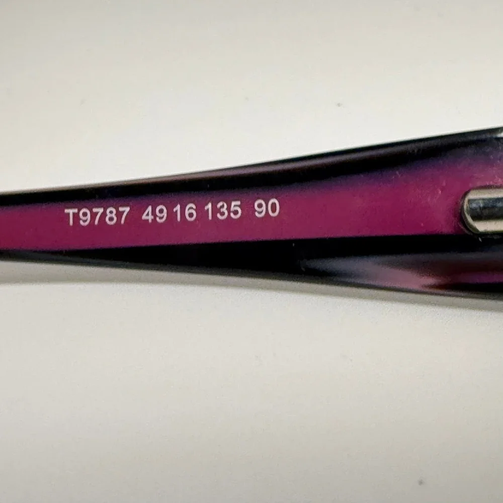Takumi T9787 Black Purple Oval Eyeglass Frames Rhinestone Temple 49-16-135